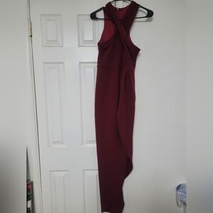 Elegant Burgundy Sleeveless Dress